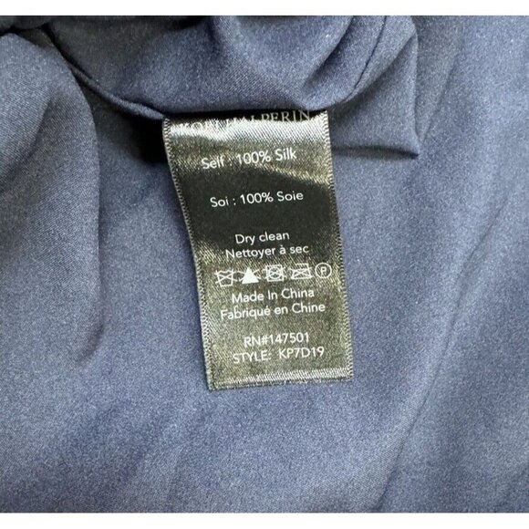 Kobi Halperin Sz 6 Shift Dress Blue Silk Long Flutter Sleeve Classic Luxury Boho - Picture 5 of 6